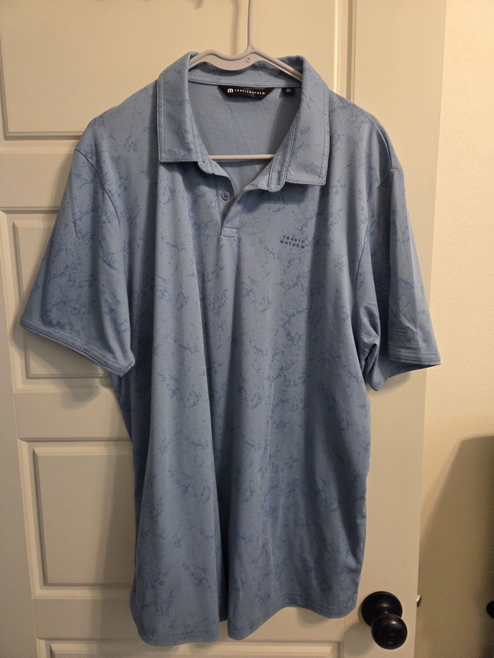 Travis Mathew Sky Blue Micro-Pattern Polo